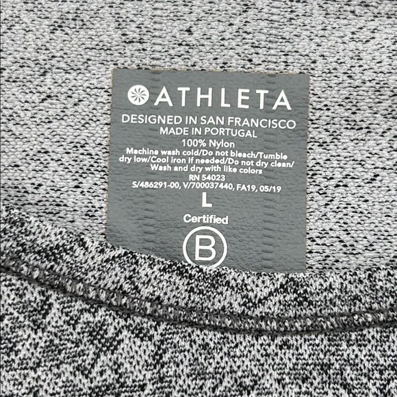 Athleta Speedlight Seamless Top Gray Long Sleeve Ruched Sides Size Large - Picture 4 of 7